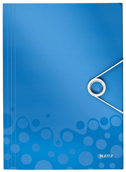 LEITZ 4599 Eckspannermappe WOW, A4, PP, blau metallic, 45990036