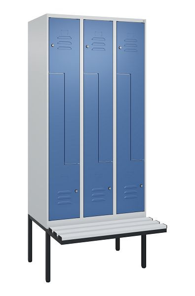 C+P Z-Spind Classic PLUS, Bank, 6 Abteile, 2120x900x815mm, 7035/5023, Zylinderschlösser, 0800437-306 S10050