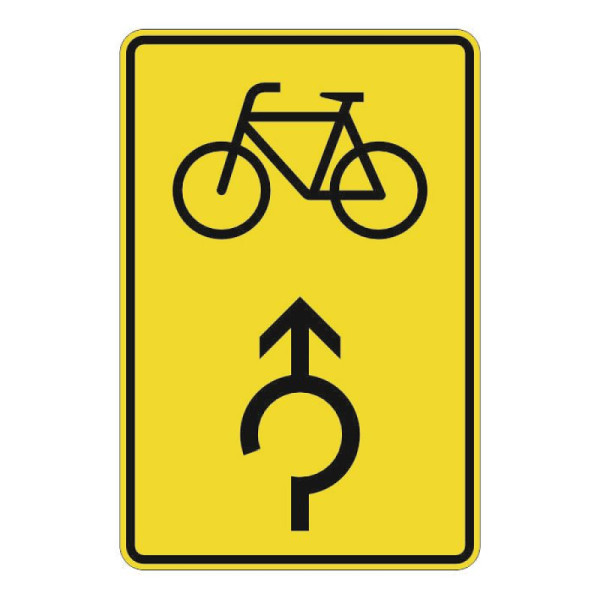 Stein HGS Vorwegweiser für Radverkehr im Kreisverkehr, geradeausweisend Nr. 442-33, 600 x 900 mm, RA3, Alform, 442-33.0017