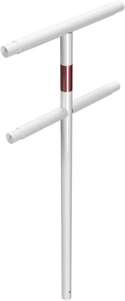 Schake Schutzgeländer Stahlrohr Ø 48 mm, Standpfosten zum Einbetonieren, Mittelpfosten, feuerverzinkt und weiß beschichtet, 448_81B