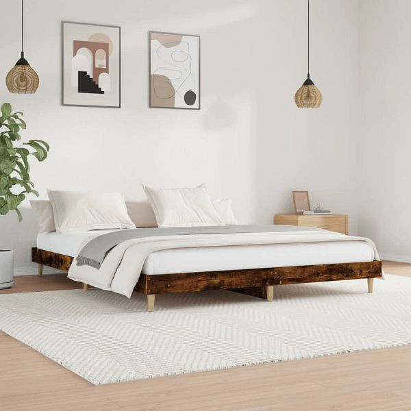 vidaXL Bettgestell Räuchereiche 200x200 cm Holzwerkstoff, 832010