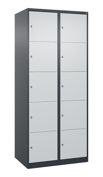 C+P Schließfachschrank Classic PLUS, 2 Abteile, 1850x800x500mm, 7016/7035, 080000-225 S10011