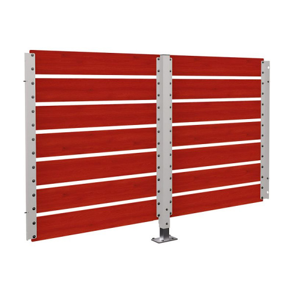 STEIN HGS Verkleidungen Modulo Container Überdachungen doppelseitig, auf Bodenplatten, Mahagoni, grau (RAL 7044), 78164.0029