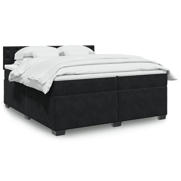 vidaXL Boxspringbett mit Matratze Schwarz 200x200 cm Samt, 3288716