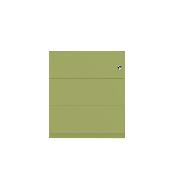 Bisley Rollcontainer Note™, 3 Schubladen, Tiefe 775 mm, Griffleiste, 604 grün, NWA79M7BBB604