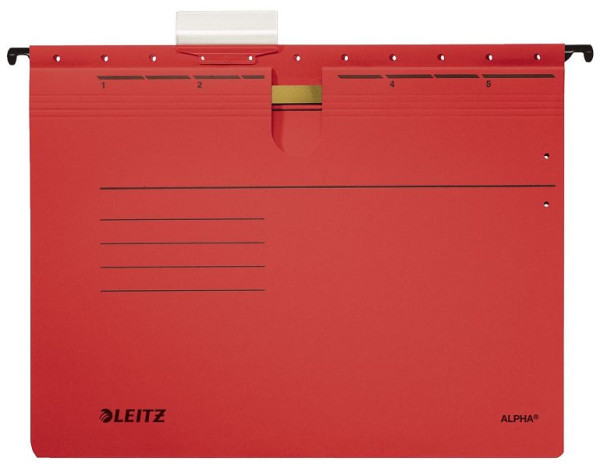 LEITZ 1984 Hängehefter ALPHA®, kfm. Heftung, Pendarec-Karton, rot, 1984-00-25