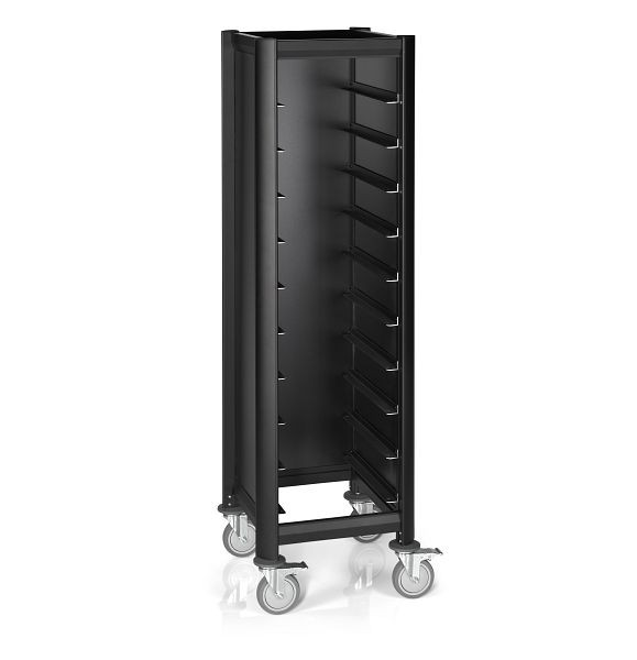 WAS Tablettwagen Mensa Black schwarz, für 10 Tabletts 45,5 x 35,5 cm, 1956451