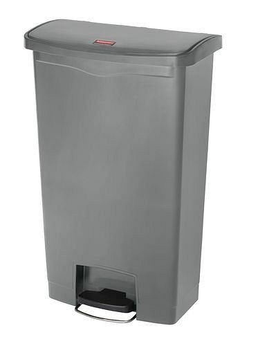 DENIOS Wertstoffsammler aus Polyethylen (PE), Fußpedal an Breitseite, 68 Liter, grau, 242409