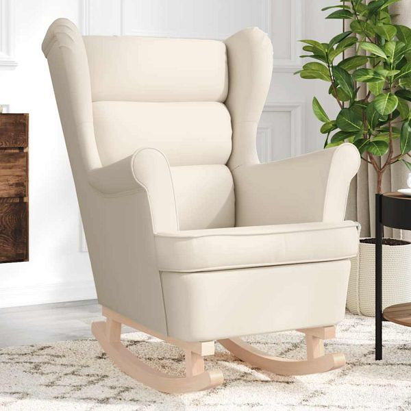 vidaXL Schaukelsessel Weiß 74x90x102 cm Leinen, 4016931