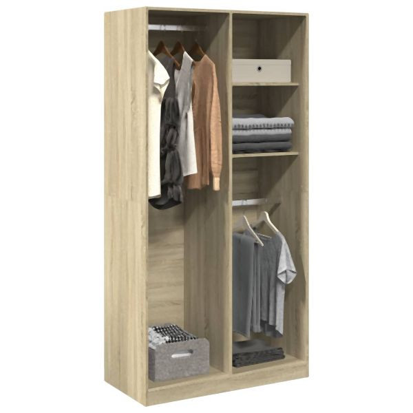 vidaXL Kleiderschrank Sonoma-Eiche 100x50x200 cm Holzwerkstoff, 3307767
