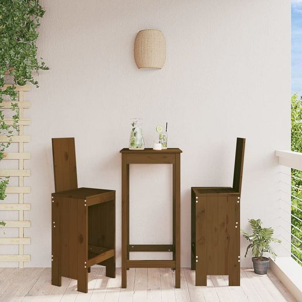 vidaXL Barhocker 2 Stück Honigbraun 40x42x120 cm Massivholz Kiefer, 825355