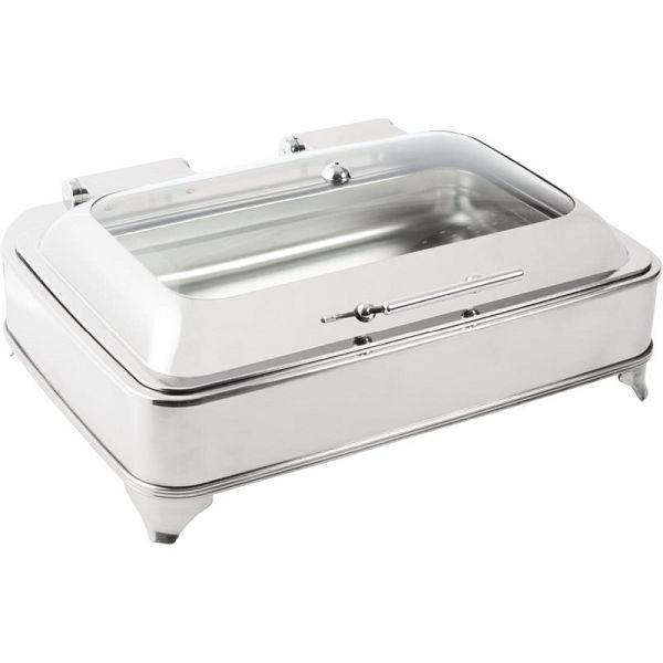 Olympia Elektrischer Chafing-Dish rechteckig, Glasdeckel, 25 x 59 x 45,5 cm, GD128