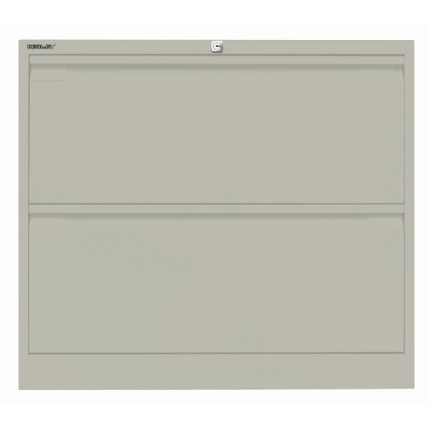 Bisley Hängeregistraturschrank, doppelbahnig, 2 HR-Schubladen, 673 gänsegrau, DF2673