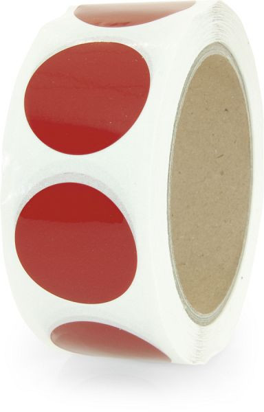 Moedel Markierungspunkte blanko, Polypropylenfolie, rot, Ø 35 mm, VE: 500 Stück/Rolle, 55675