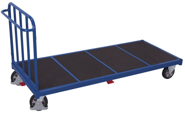 VARIOfit Stirnwandwagen mit senkrechten Streben, Ladefläche: 2.045 x 880 mm, RAL 5010 enzianblau, Radsatz: Bereifung aus Elastikvollgummi, sw-2002