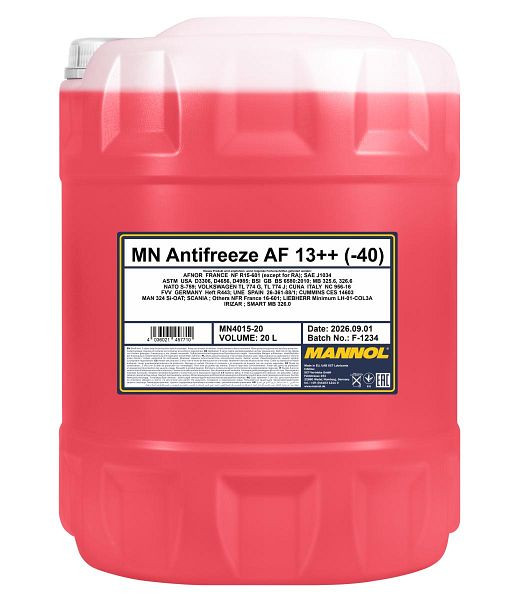 MANNOL 4015 Lösung AF13++ (-40), VE: 20 l, MN4015-20