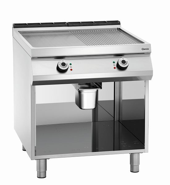 Bartscher Elektro-Griddleplatte, 1/2+1/2, Unterbau offen, 296511