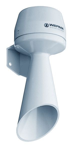 WERMA Signalhupe Wandmontage Dauerton 12VAC172 x 70 mm GY- grau, 582.052.64