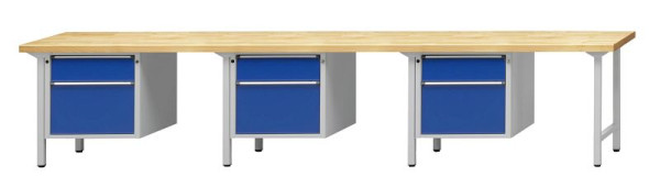 ANKE Werkbänke Kombiwerkbank, Modell 741 V, 4050 x 700 x 890 mm, RAL 7035/5010, BMP 40 mm, 411.649
