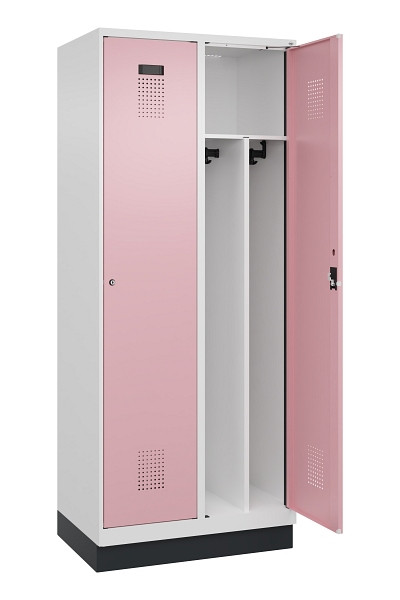 C+P Spind Evolo PLUS, mit Sockel, 2 Abteile, 1950x800x500mm, 9016/3015, Verschluss Zylinderschloss, 049020-22F S10045