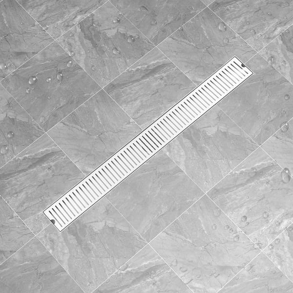 vidaXL Duschablauf 103 x 14 cm Edelstahl, 146017, 8719883783239