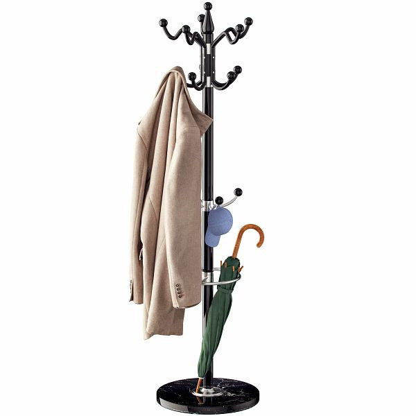 casaria Kleiderständer Schwarz 173cm geschwungen, 109699