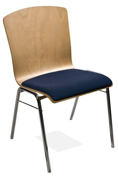 Kaiser-Sitzmöbel Stapelstuhl KS23-N3SP2, Form: N3, Gestell: Rundrohr, Sitz gepolstert, VE: 6 Stück, KS23-N3SP2