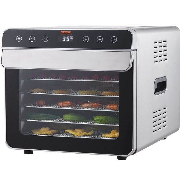 VEVOR 700 W Dörrautomat Edelstahl 300 x 280 mm 6 Stück Einschübe 360° Trocken, SPFG60548700WJZC7V2