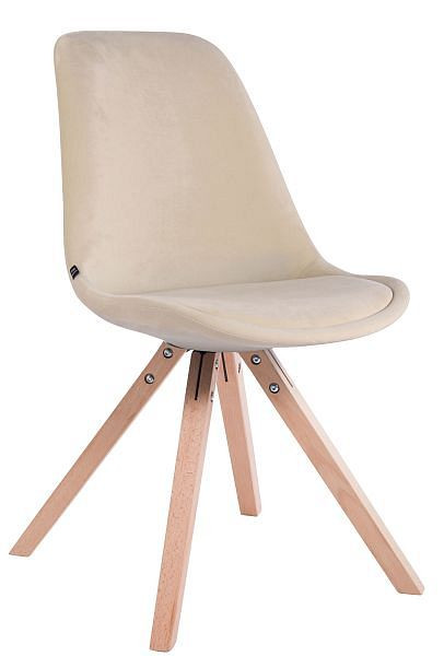 CLP Besucherstuhl Toulouse Samt Square natura, creme, 312517