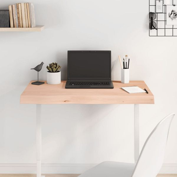 vidaXL Tischplatte 80x50x(2-6) cm Massivholz Eiche Unbehandelt, 3156295