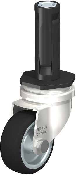 Blickle LRXA-PATH 50G-EXR02 Edelstahl-Apparate-Lenkrolle mit Expander, Thermoplastisches Polyurethan, Grau, 853319