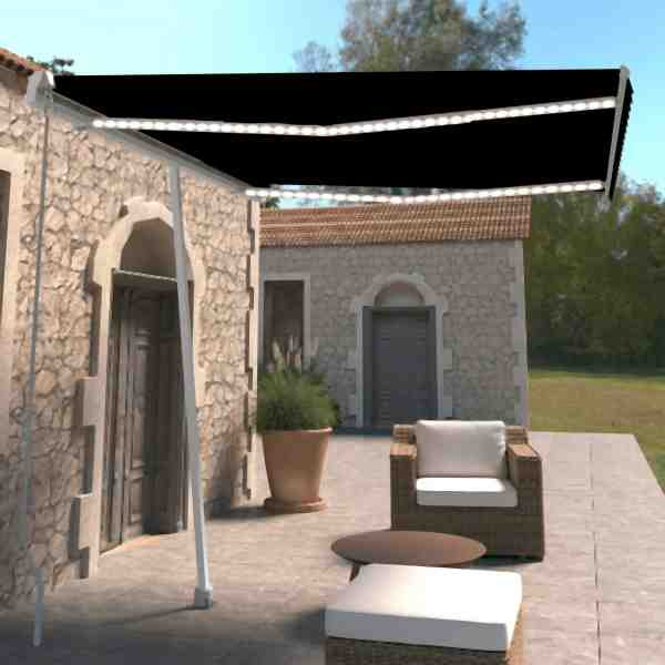 vidaXL Markise Manuell Einziehbar mit LED 300x250 cm Anthrazit, 3069504