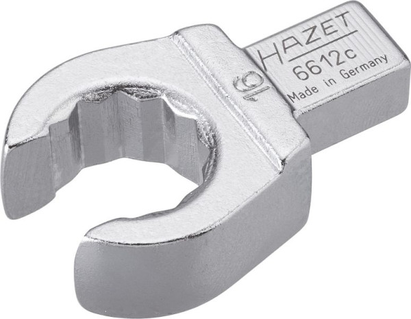 Hazet Einsteck-Ringschlüssel, offen, Einsteck-Vierkant 9 x 12 mm, Außen-Doppel-Sechskant Profil, 16 mm, 6612C-16