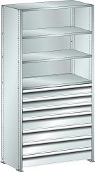 LISTA Grundregal L1006 (BxTxH) 1000x350x2000mm 160kg Farbe: Lichtblau, 7 Schubladen, 50.419.010
