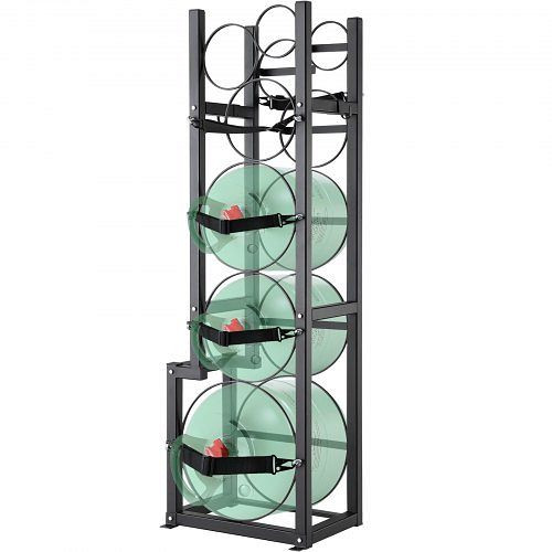 VEVOR Kältemitteltankgestell, mit 3 Weiteren Kleinen Flaschentanks, 15,55 x 12,99 x 49,8 Zoll, Halterungen für Freon, Gase, QPCFJ380MM30YZUVTV0