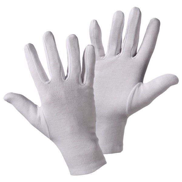 12 Paar Trikot-Fingerhandschuh mit Schichtel Gr.10 weiß gebleicht * 