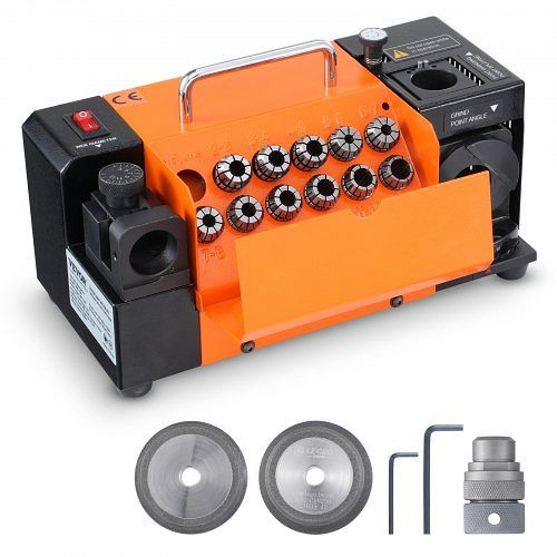 VEVOR Bohrerschleifgerät 120 W, 4500 U/min Schärfstation 45# Stahl, 95-135° Einstellbarer Spitzenwinkel 11 Spannzangen φ3–13 mm, ZTYMJ321819CUZAGNV2
