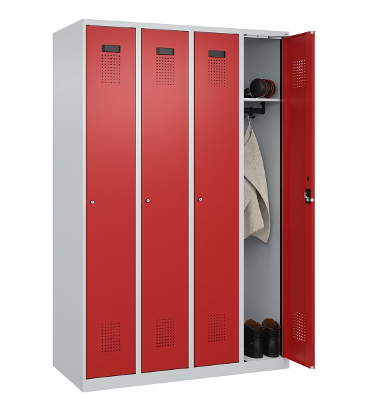 C+P Spind Evolo PLUS, 4 Abteile, 1850x1200x500mm, 7035/3000, Verschluss Zylinderschloss, Ablageböden 4, 049000-40 S10030