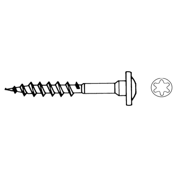 T&J Schraube für Bodenhülsen, 7,0 x 50 mm, Strongi RSS, Paket á 4 Stück, Stahlbeschichtet, 37152