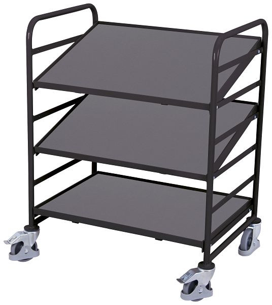 VARIOfit Eurokastenwagen mit 3 Holzböden, Ladefläche: 825 x 610 mm, RAL 7016 anthrazitgrau, sw-610.201/AG