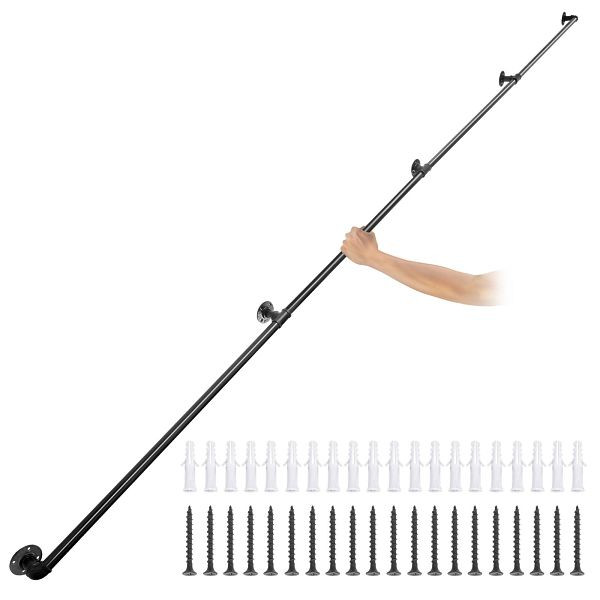 VEVOR Retro Wasserrohr Handlauf, 4x, 396 cm, Kohlenstoffstahl Matt, TZBGSLTFSGY13YH9HV0