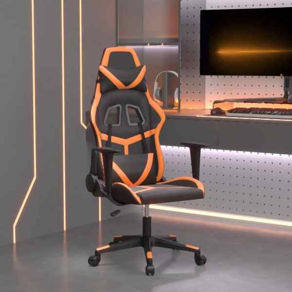 vidaXL Gaming-Stuhl Schwarz und Orange Kunstleder, 3143671