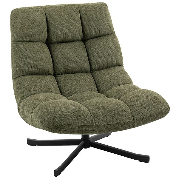 HOMCOM Sessel Drehbar Loungesessel mit Breiter Sitzfläche, wasserabweisend Chenille-Optik, gekreuzt Stahlbeine, Grün, 83B-541V00GN