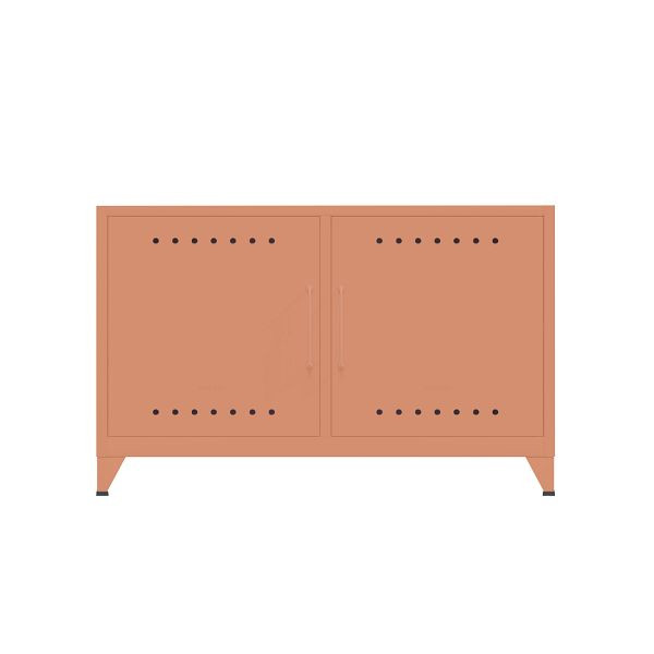 Bisley Fern Sideboard, inkl. 1 festen Fachboden, Kabeldurchlass und Klett-Halter, 658 coral, FERCAB658