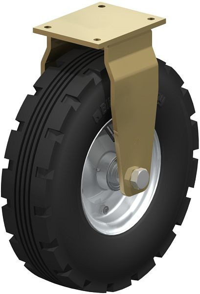 Blickle BS-PS 464K Stahlgeschweißte Schwerlast-Bockrolle, Luftreifen, Schwarz, 615310