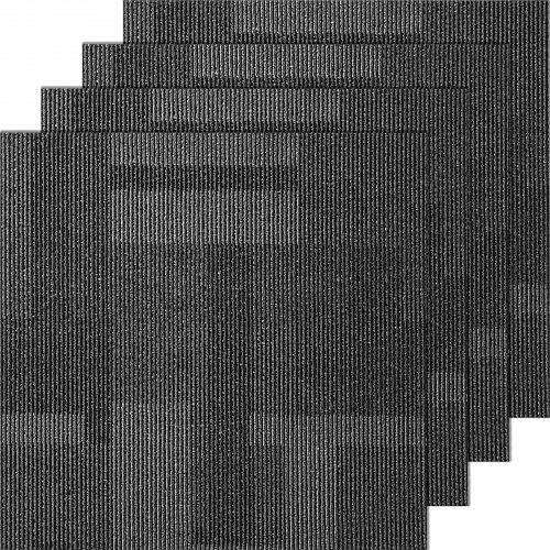VEVOR Teppichfliesen, 610 x 610 mm, mit angebrachter Polsterung, weich gepolstert (24 Stück gemischtes Grau), KCXFKDT2424YHLIXBV0