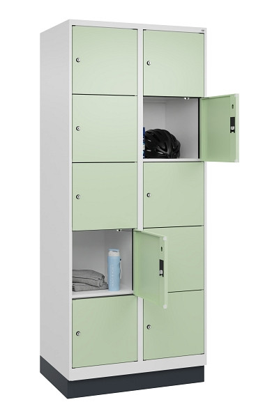 C+P Schließfachschrank Evolo PLUS, mit Sockel, 10 Fächer, 1950x800x500mm, 9016/6, 049020-225 S10019