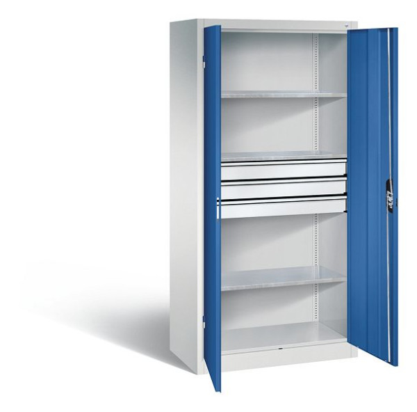 C+P Werkzeugschrank Acurado, H1950xB930xT500mm, Farbe: Lichtgrau / Enzianblau, Muldengriff, 8921-5030 S10148