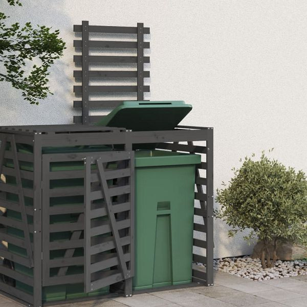 vidaXL Erweiterung für Mülltonnenbox Grau Massivholz Kiefer, 825109