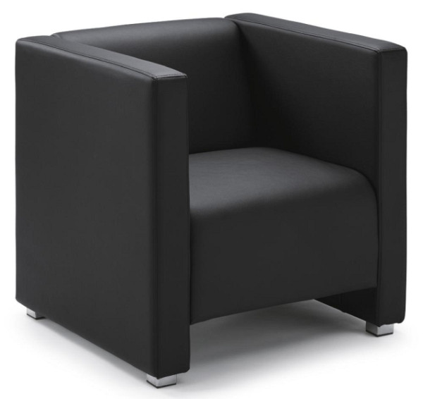 Deskin Sessel ZÜRICH, mit Edelstahlfüßen, Kaiman Kunstleder schwarz, 275298